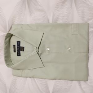 Alfred Sung | men's green short sleeve dress shirt sz 17.5
